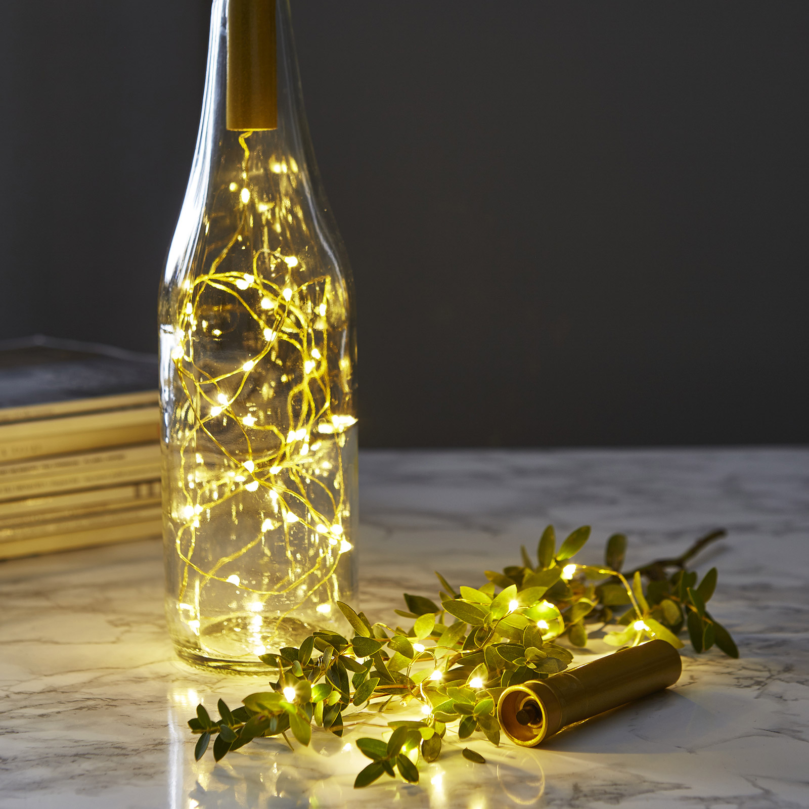 Best Season Dew Drops string lights for bottles 75 cm, brass, wire, 0.45 W, L: 75 cm