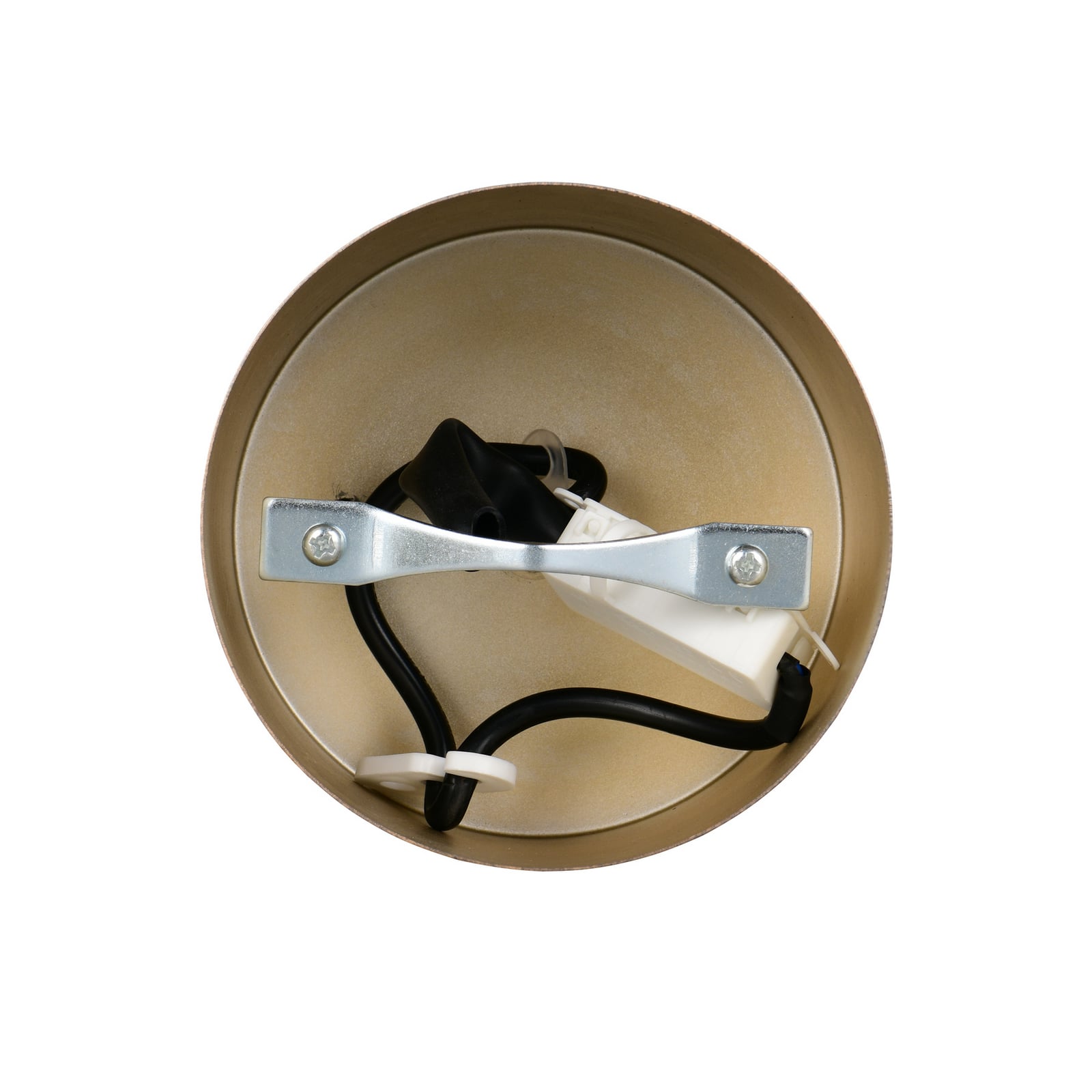 Hanglamp Emelie, 1-lamp, goudkleurig/wit, metaal, glas, E27
