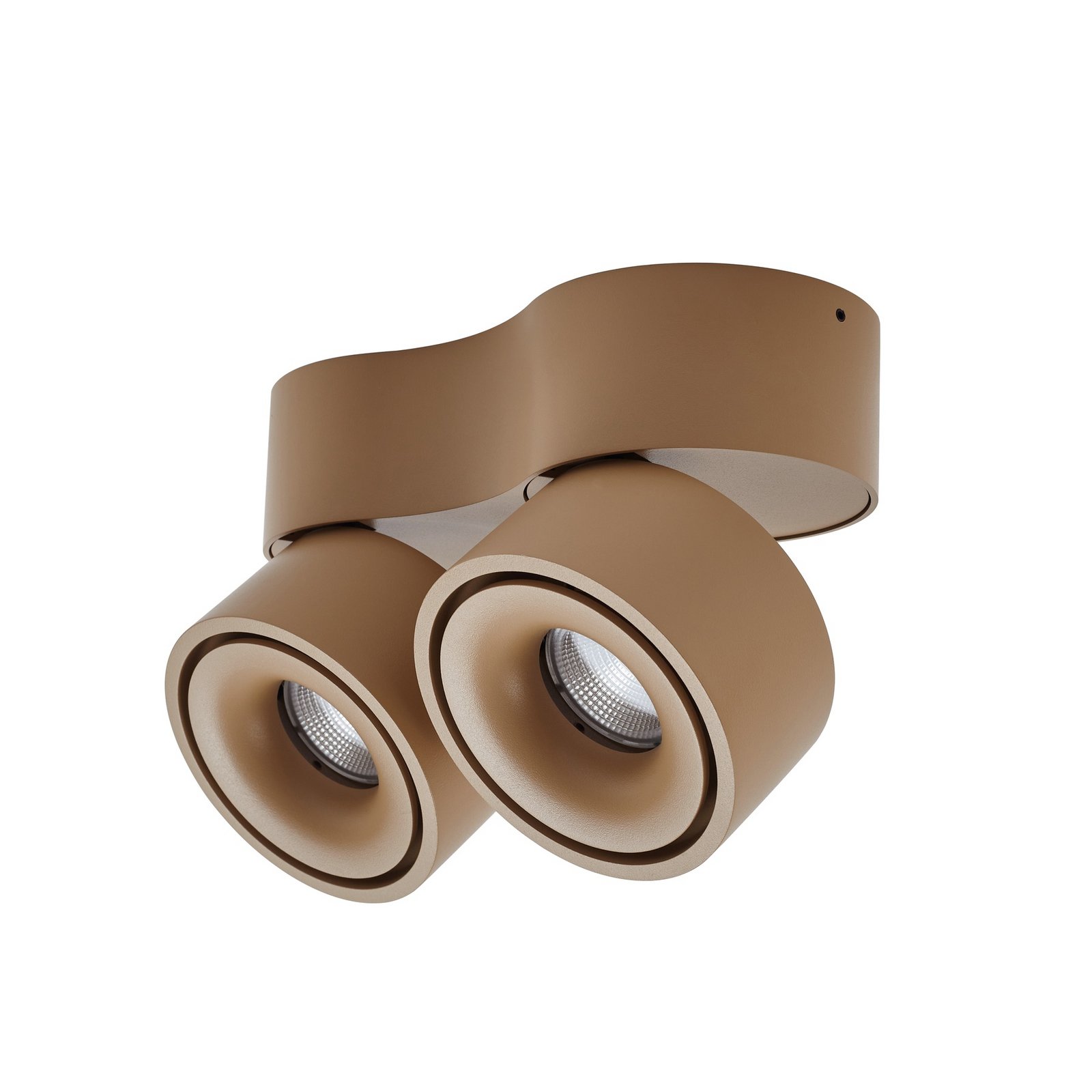 Arcchio LED ceiling spotlight Rotari, brown, 2-bulb, 8.9W
