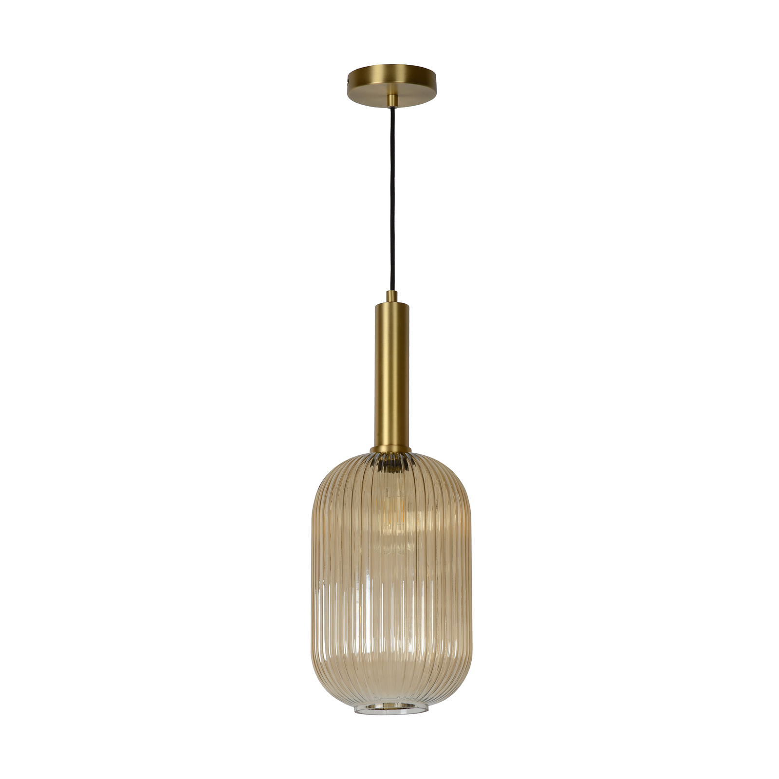 Glazen hanglamp Maloto, Ø 20 cm, amber
