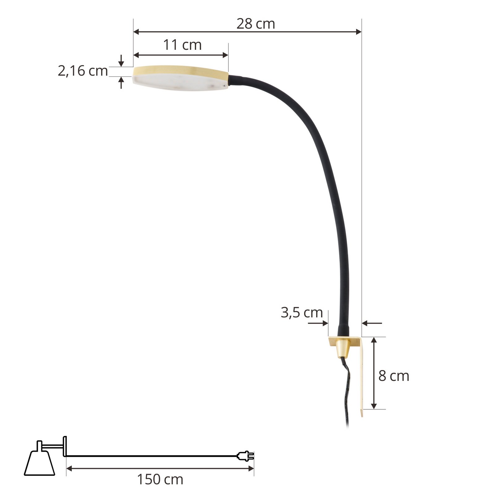 Flexola Round LED Aplique de Pared Gold - Lindby