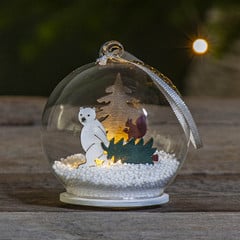 Sfera LED vetro Forest Friends orso/albero