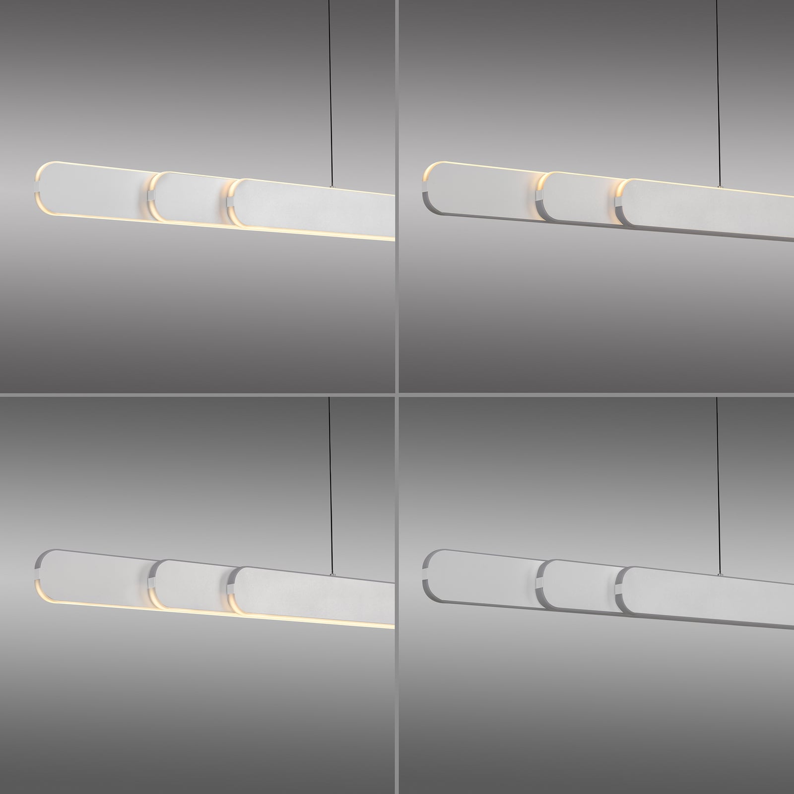 Lámpara colgante LED ADRIANA ROUND, blanca, longitud 160 cm, metal CCT