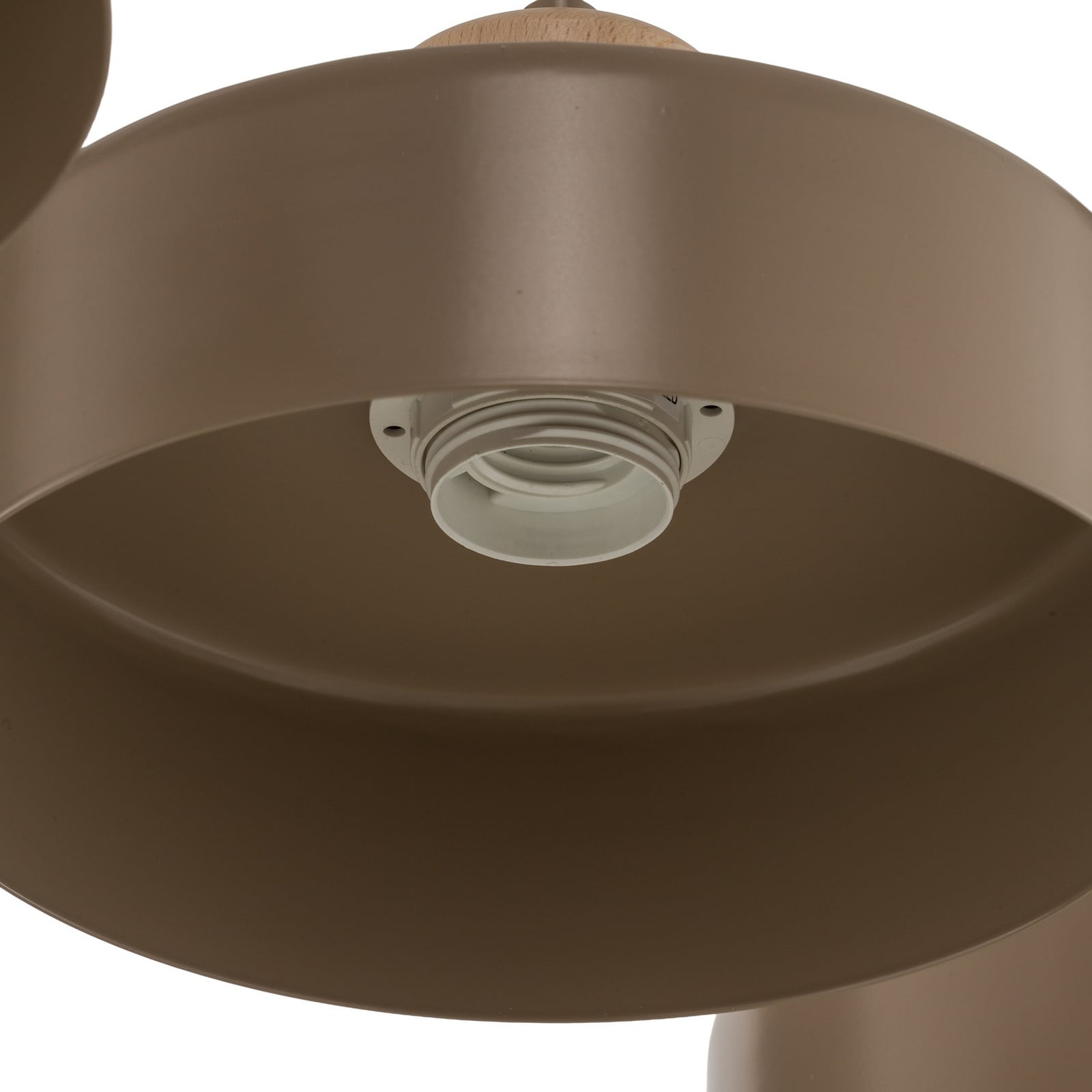 Torin pendant light, beige, length 80 cm, 3-bulb, metal and wood