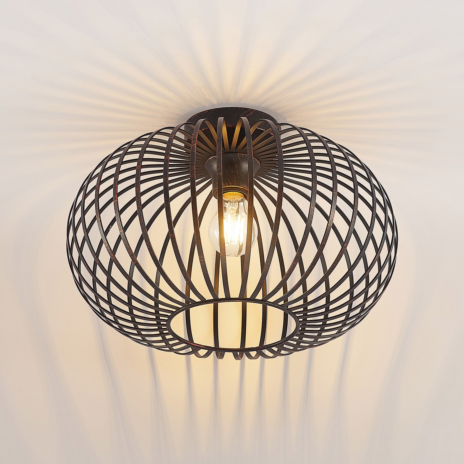 Lindby Rosalea ceiling light, copper