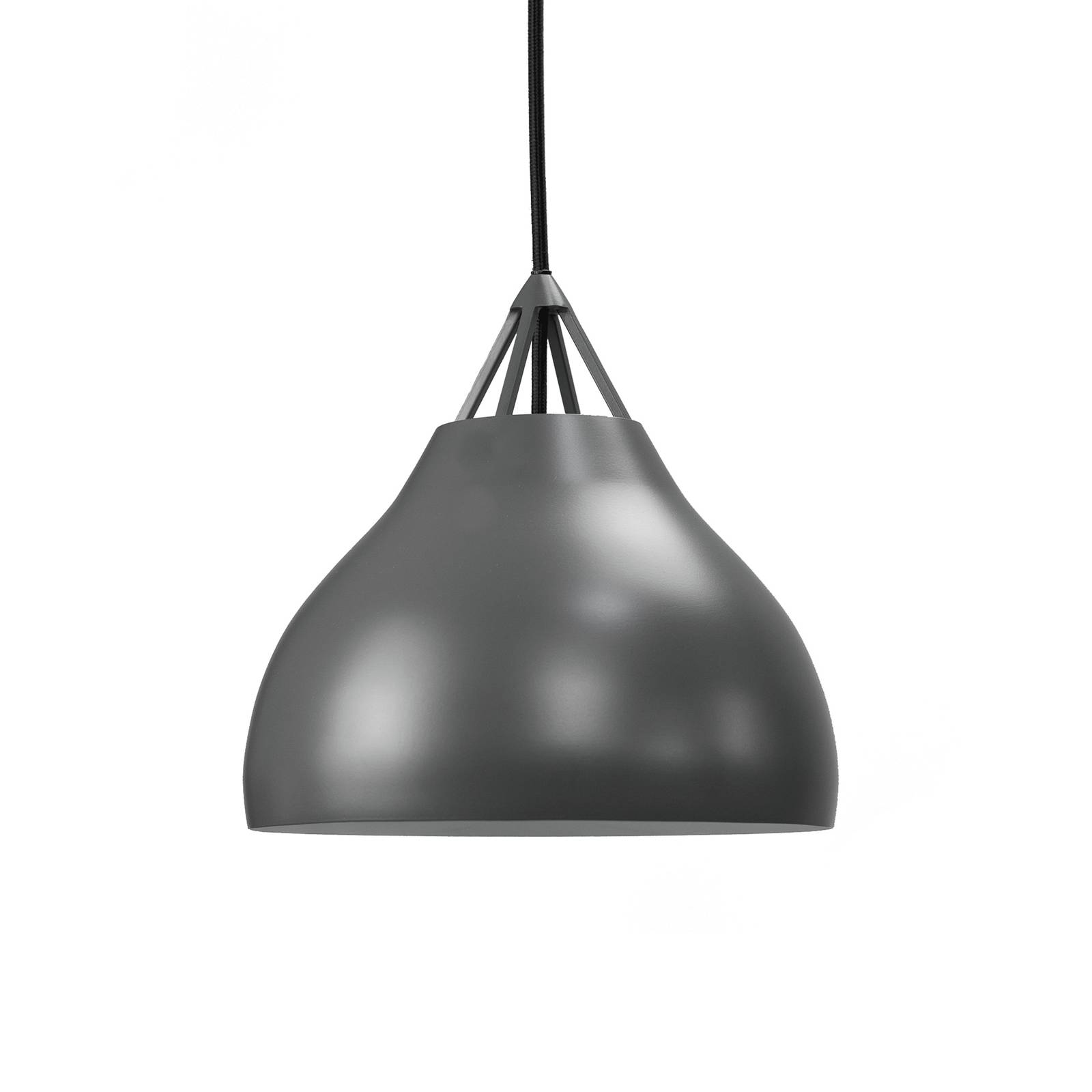 Lampa wisząca Dyberg Larsen Pyra, Ø 23 cm, szary, metal