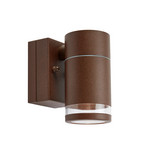 Luno LED outdoor wall light, brown, 1-bulb, IP65, dimmable.