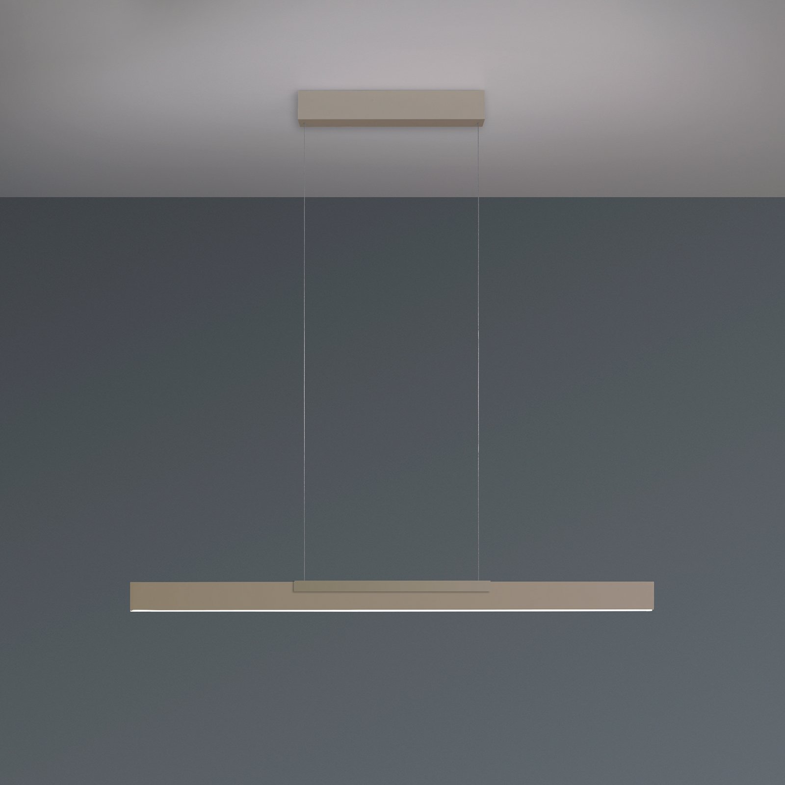 Candeeiro suspenso LED Bopp Nano 2.0, comprimento 100 cm, cinza-escuro, metal