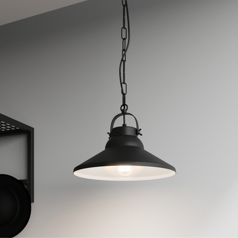 Lampa wisząca Iron, czarna/biała