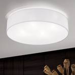Ufo ceiling light with a linen lampshade, white