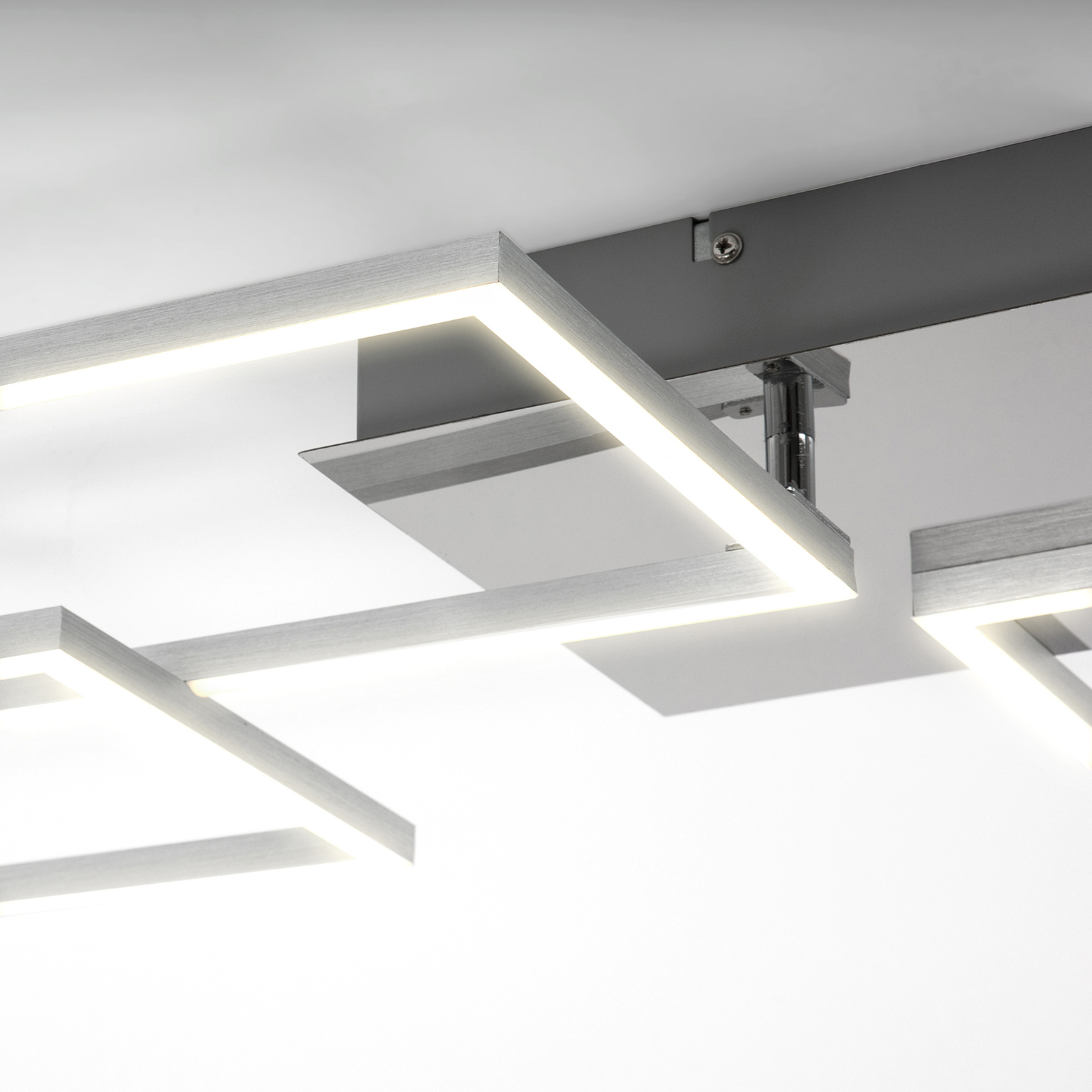 Plafón LED Frame 4 cuadrados cromo 95 x 47 cm