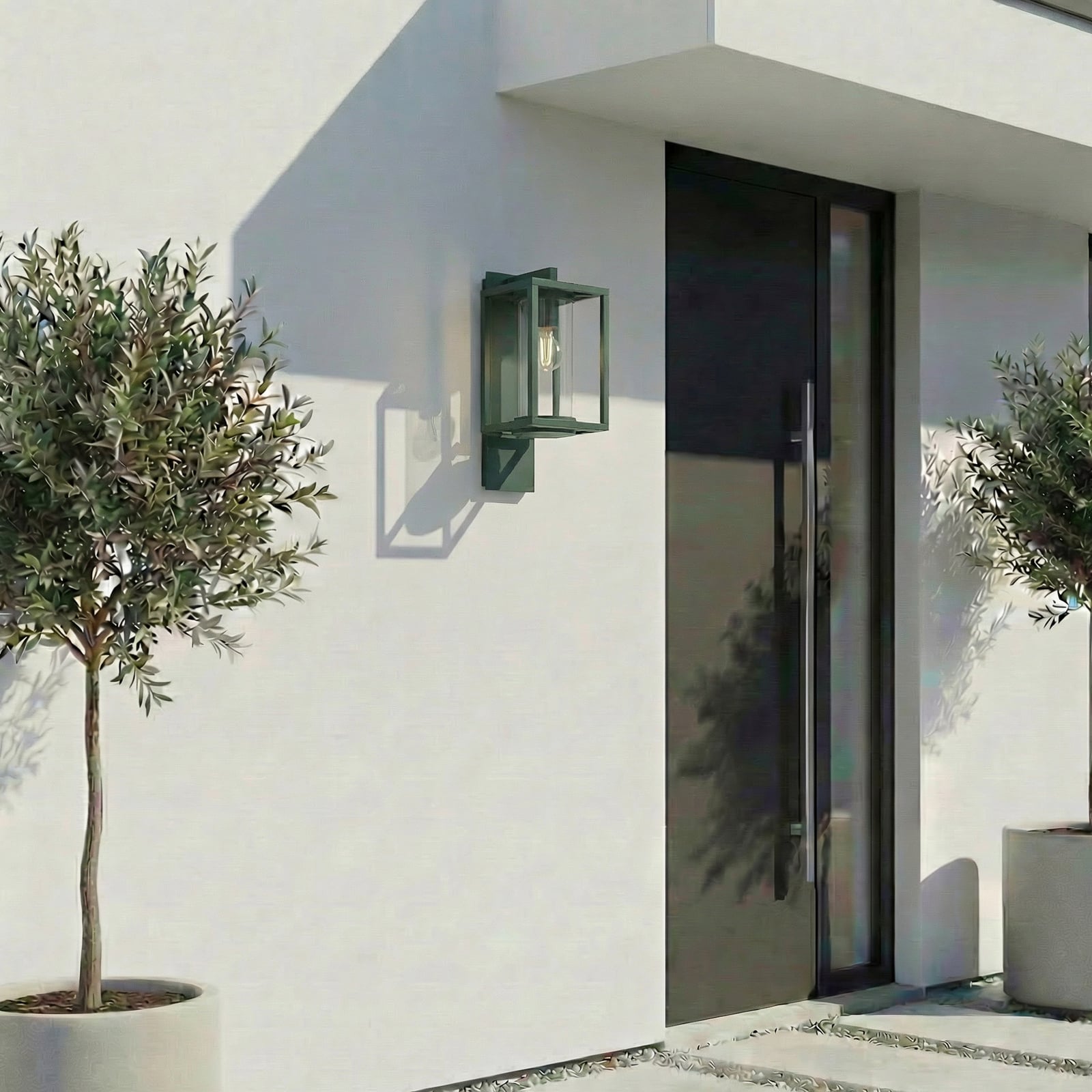 Lucande udendørs væglampe Ferda, fatning nederst, grøn, IP44