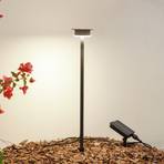 Lindby LED-Solarleuchte Lyris, schwarz, Aluminium, 3.000 K