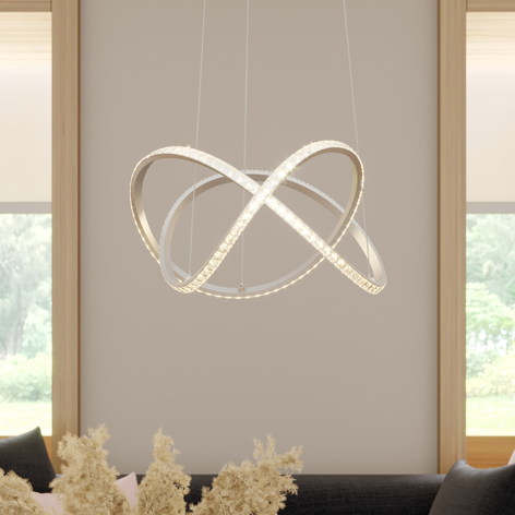 Lindby Criostal LED-Hängeleuchte mit Fernbedienung