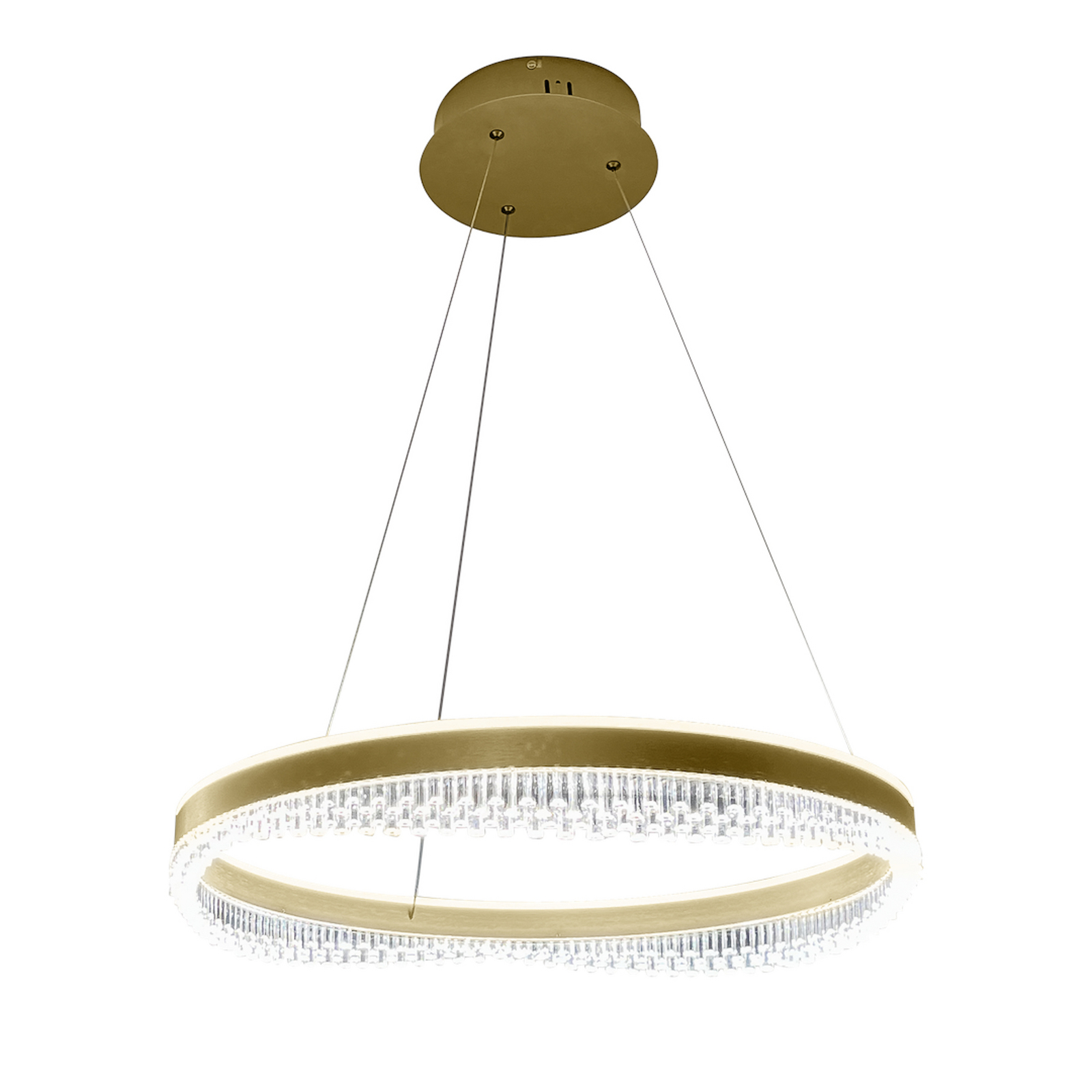 LED висяща лампа Preciosa, злато/кристал, акрил, Ø 60 cm