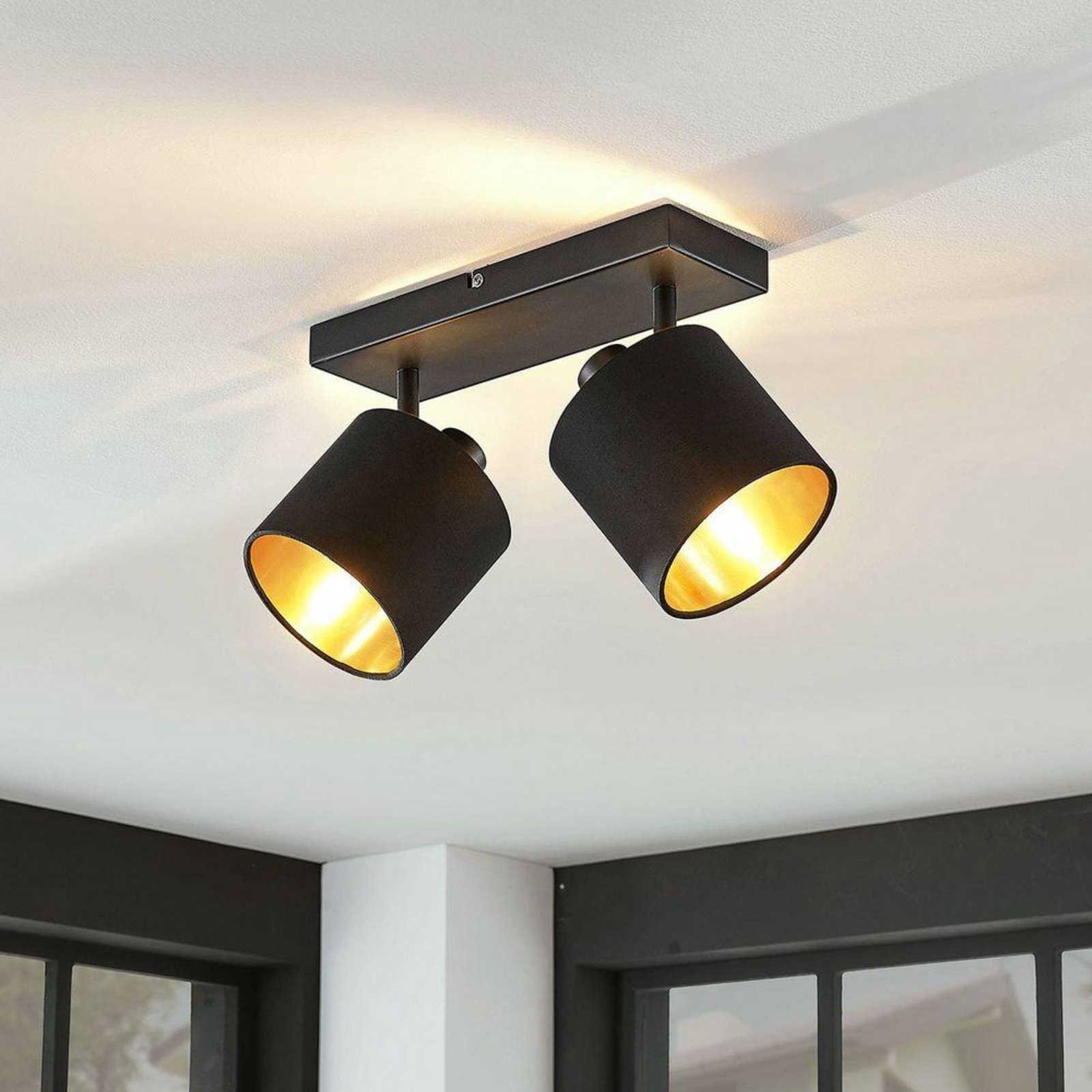 Vasilia 2 Plafond Black/Gold - Lindby