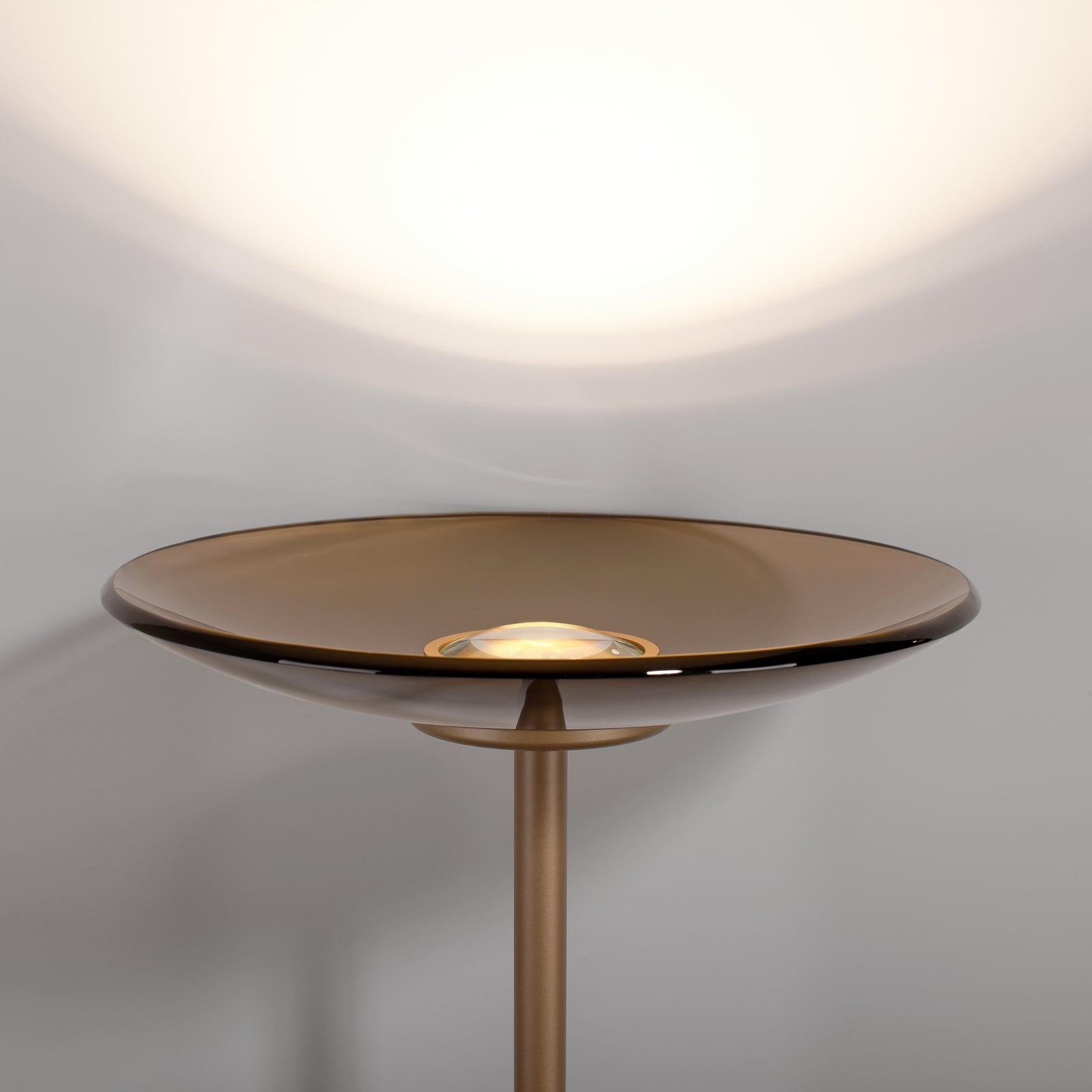 Moon LED-Stehleuchte, bronce, Amberglas (dunkel) - PURE