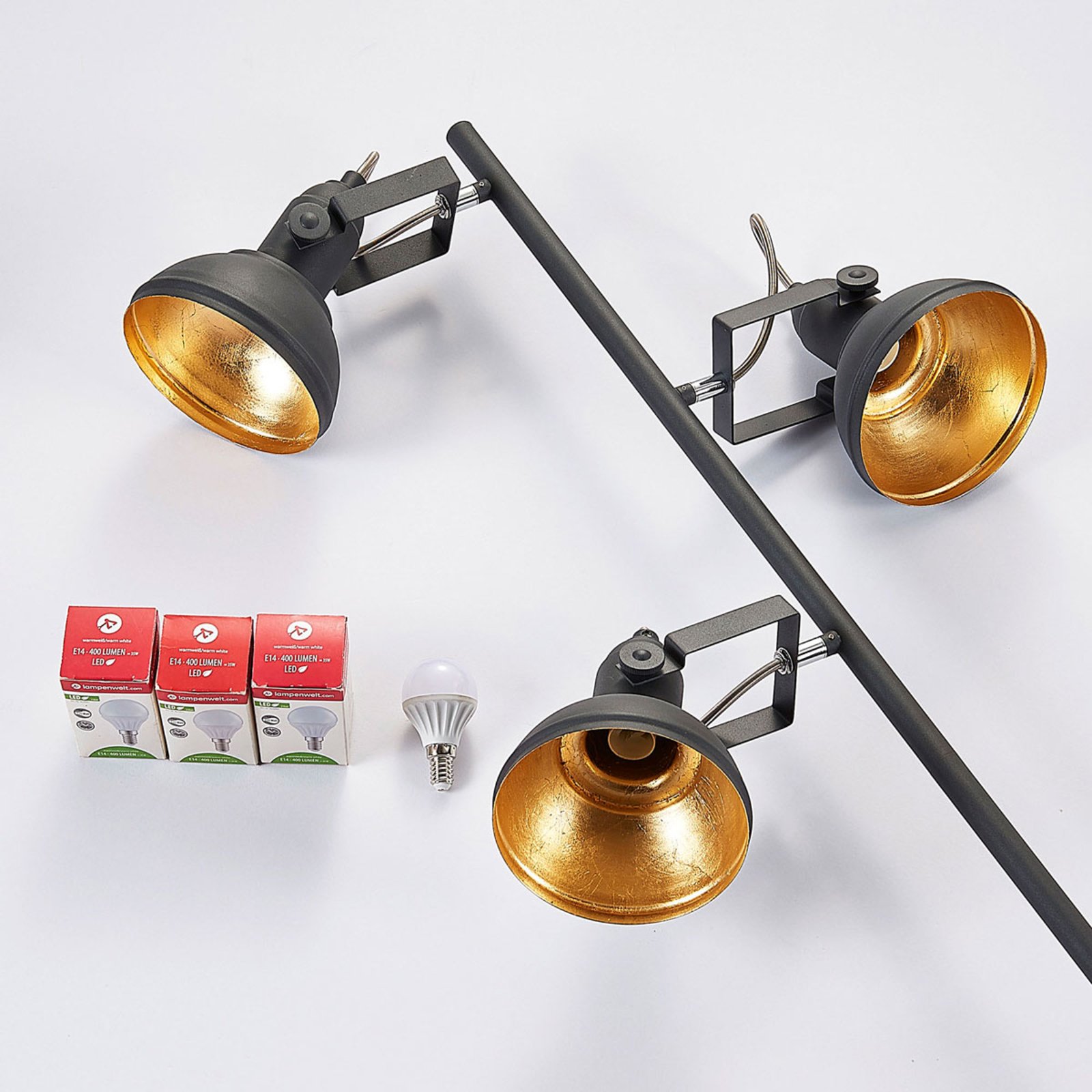 Lilly Stojací Lampa Black/Gold - Lindby