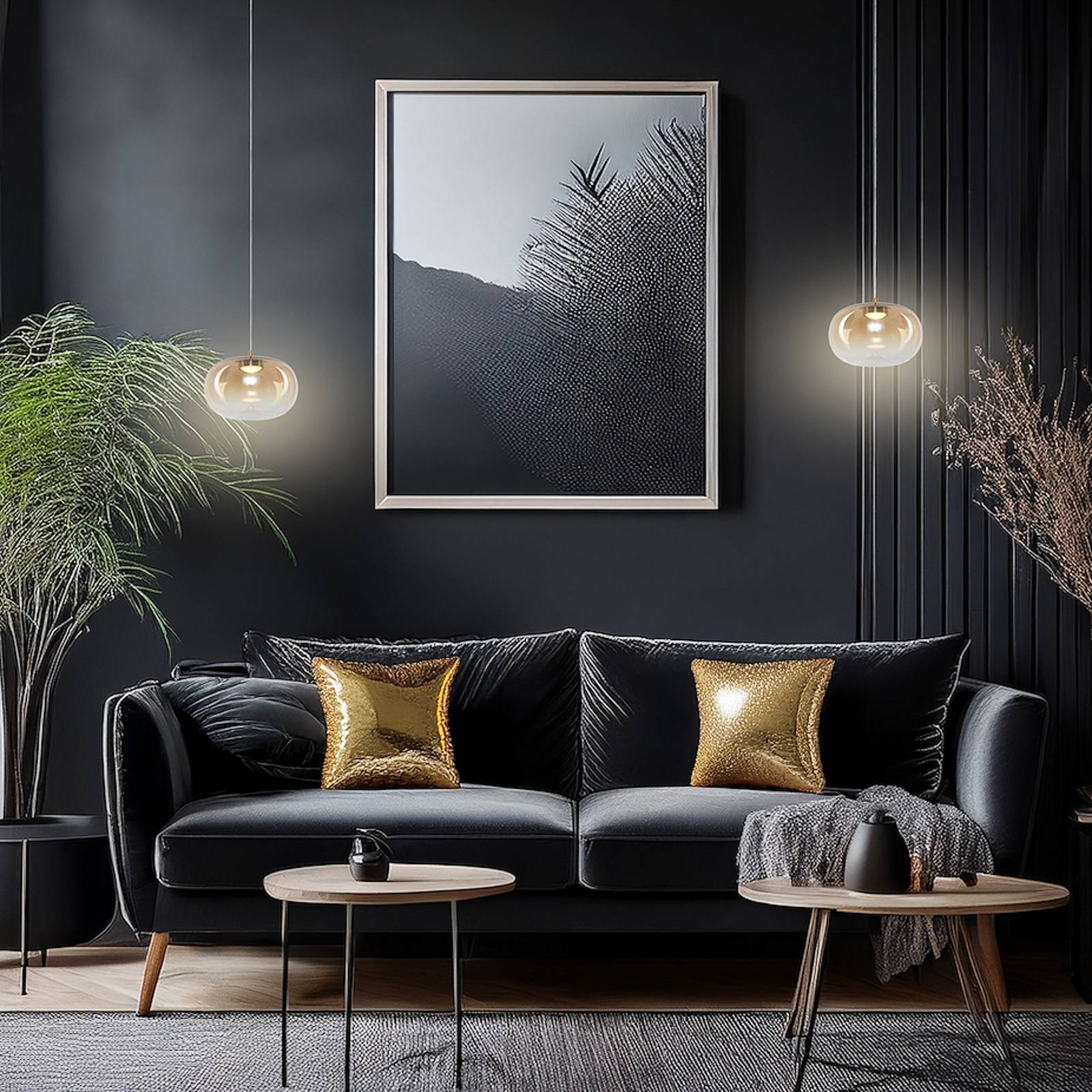 Lampa wisząca LED Vaso, kolor bursztynowy, Ø 18 cm, szkło