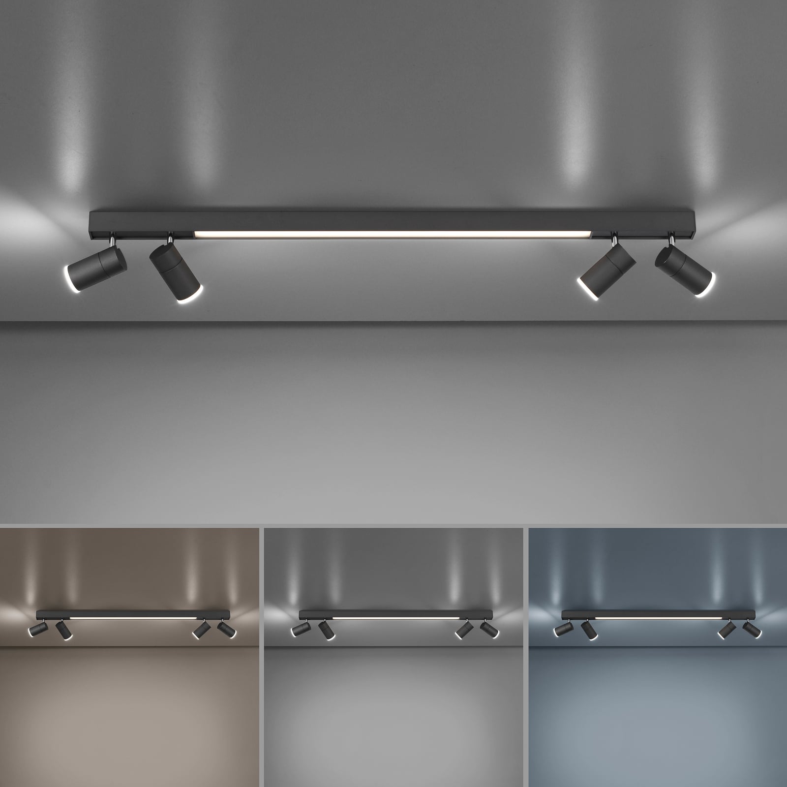 Lines Spot LED-Deckenlampe, 120 cm, graphite - PURE