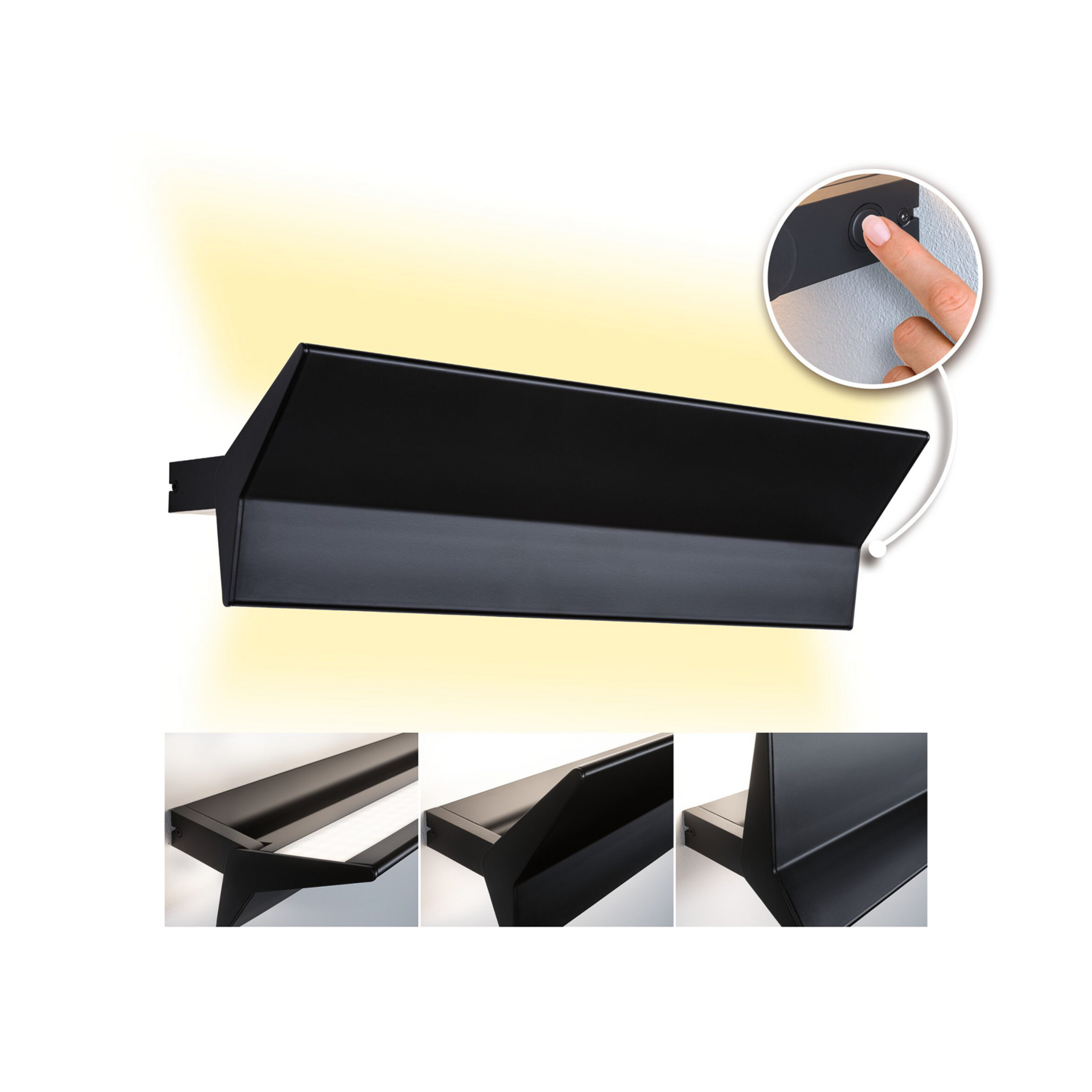 Paulmann Stine Applique murale LED 3-Step-dim, noir