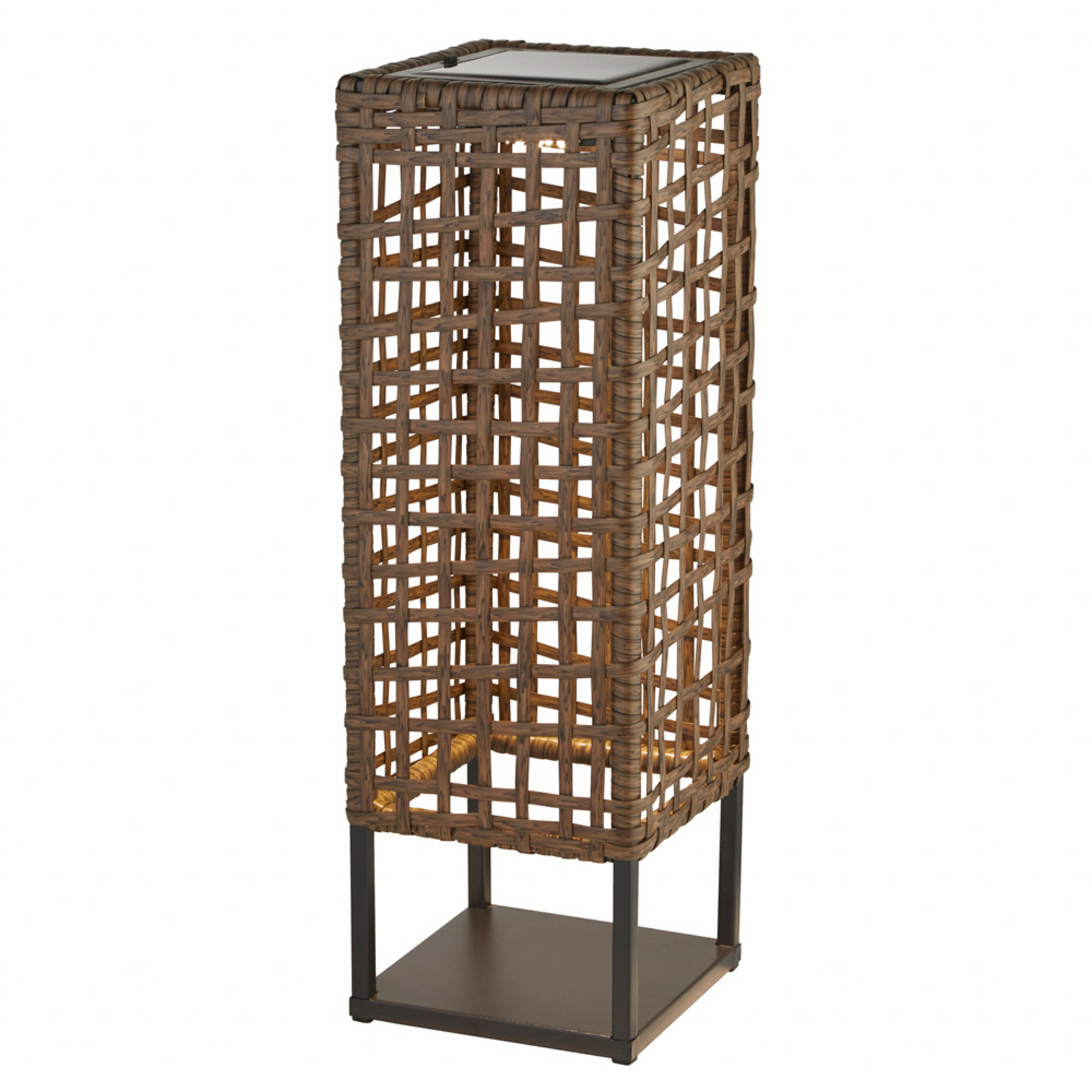 Solarna LED terasna svetilka Marcjanna, rjava, ratana, 47 cm