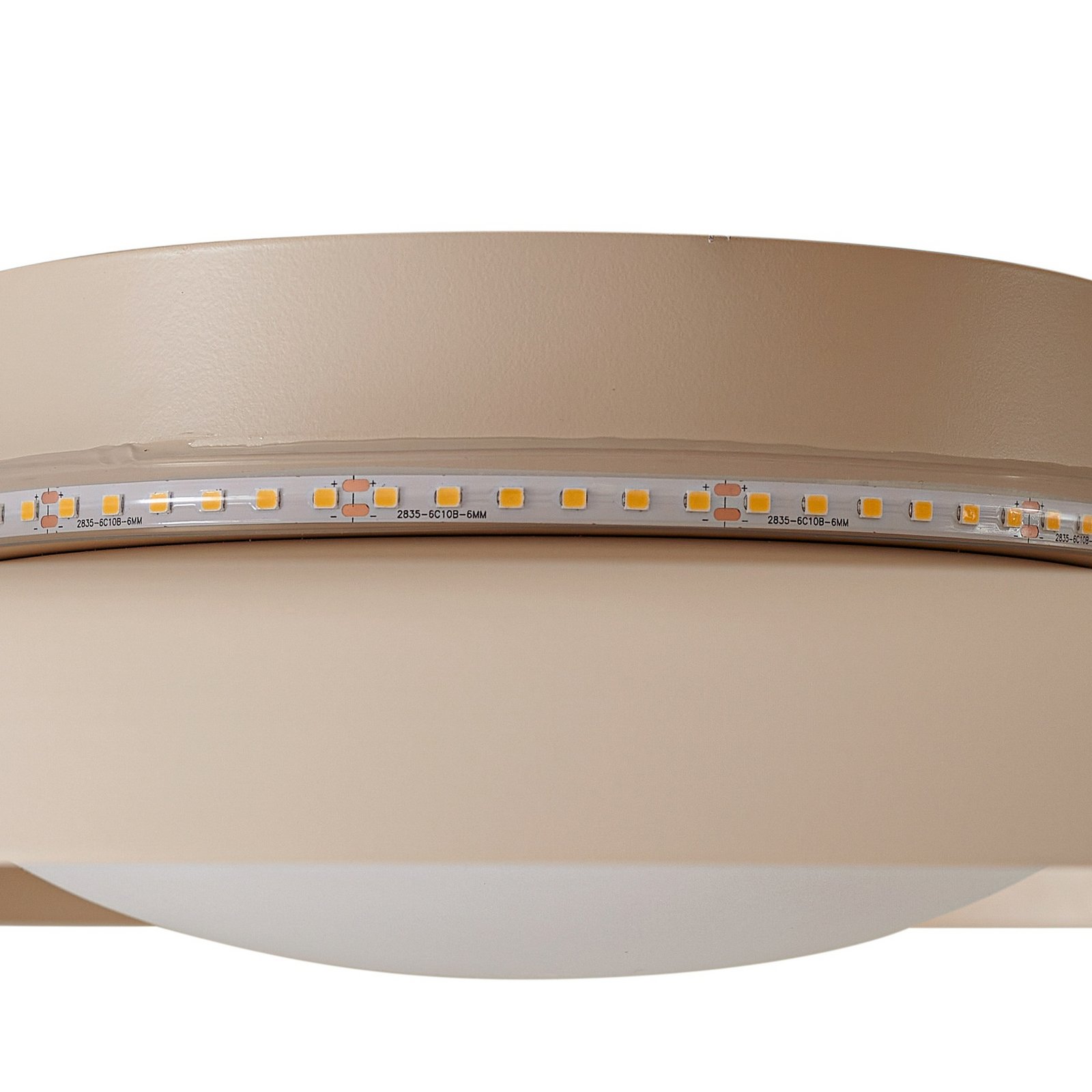 Lindby LED-Deckenleuchte Waves, beige, Ø 43 cm, Metall
