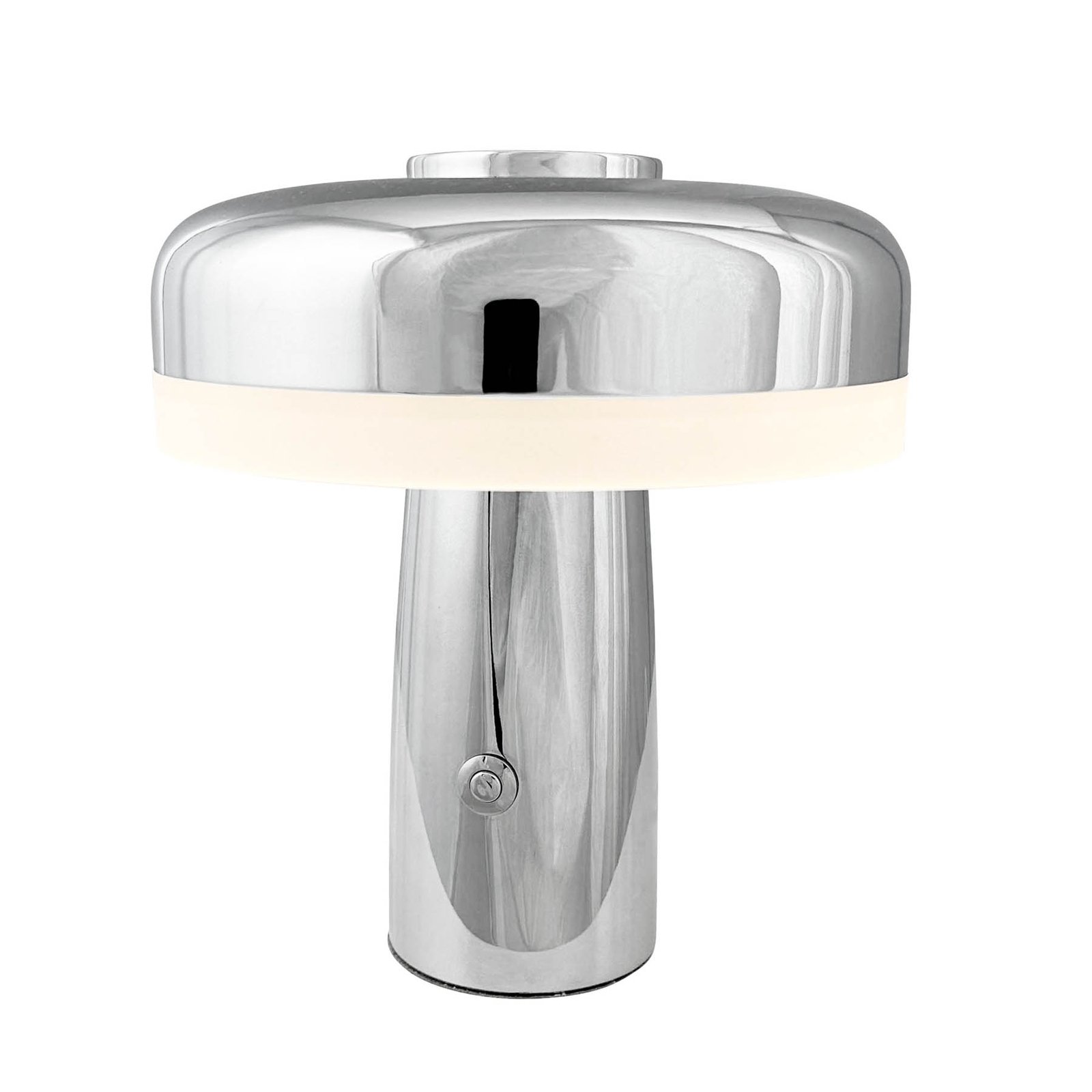 Lampada LED da tavolo ricaricabile Dyberg Larsen Porter, cromo, altezza 16