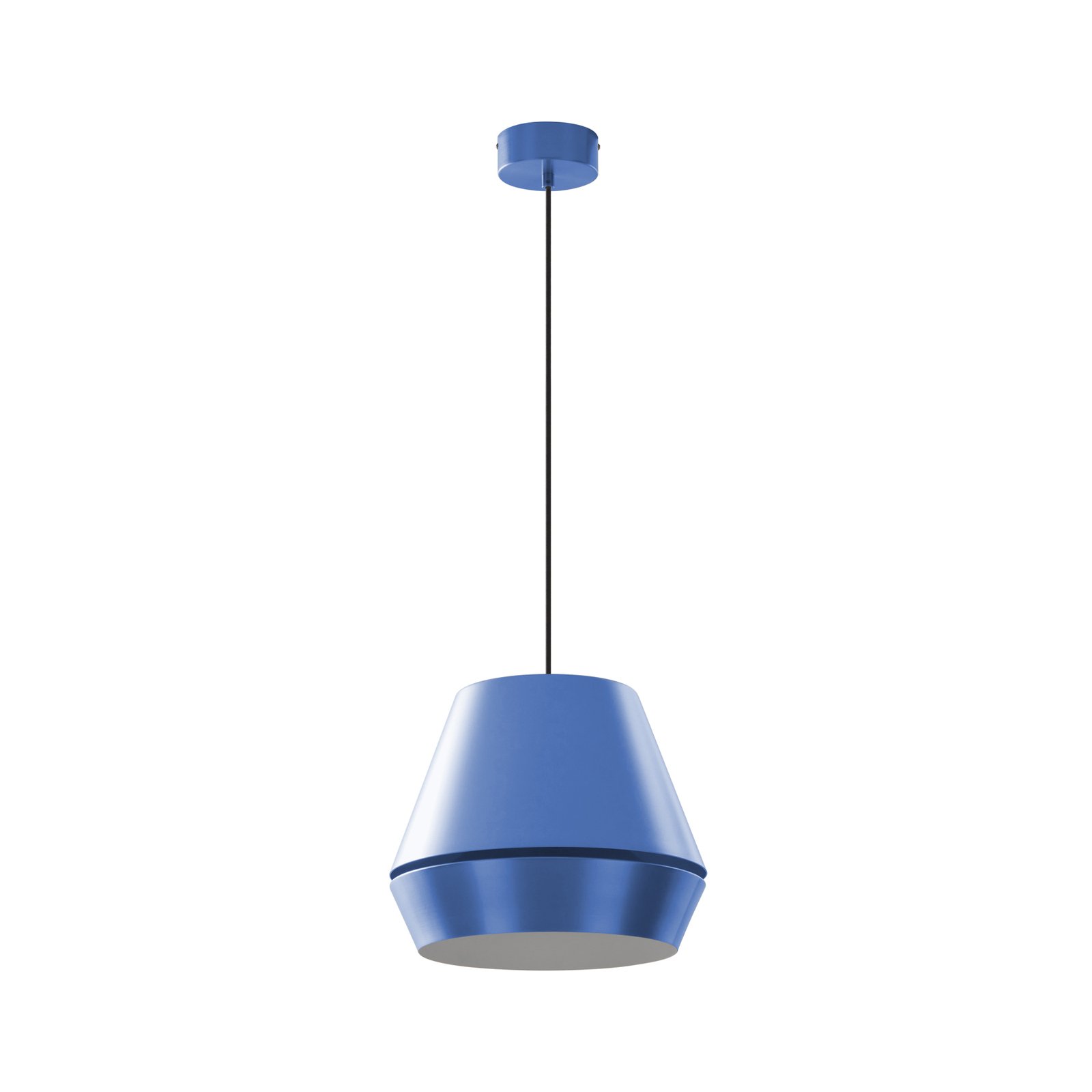 Lucande Mynoria LED závěsné světlo, modrá barva, hliník, Ø 35 cm
