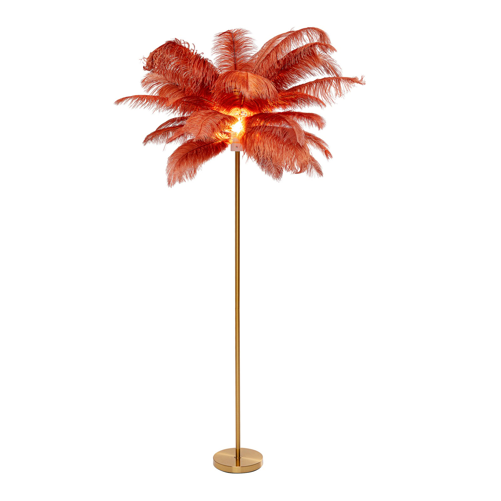 KARE Feather Palm golvlampa med fjädrar, roströd