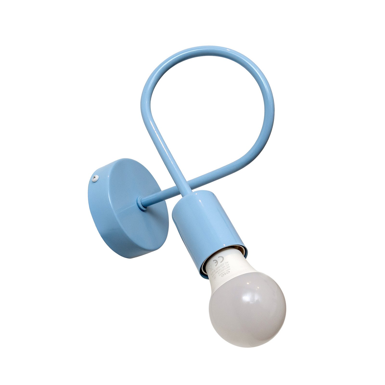 Wandlamp Oxford, lichtblauw, metaal, E27