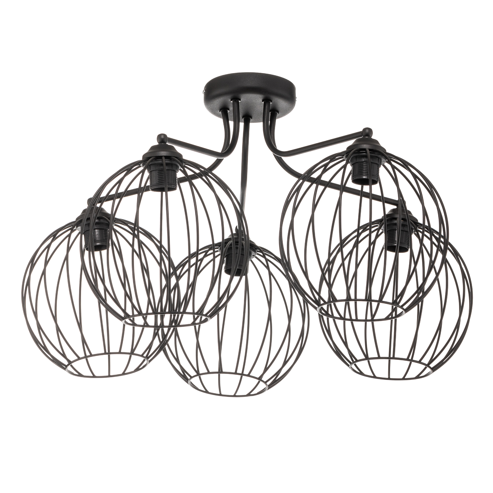 Cumera ceiling lamp with cage shades, 5-bulb