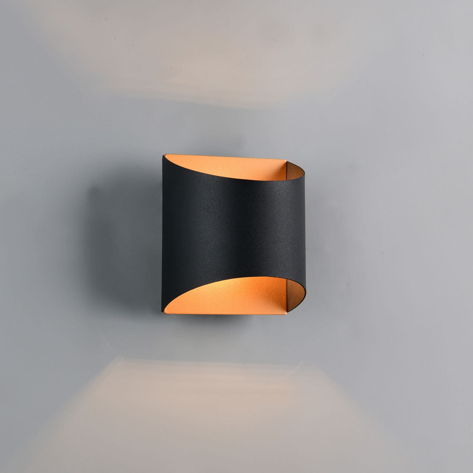 Aplică de perete Samdel, negru-auriu, înălțime 12 cm Metal G9 sus/jos