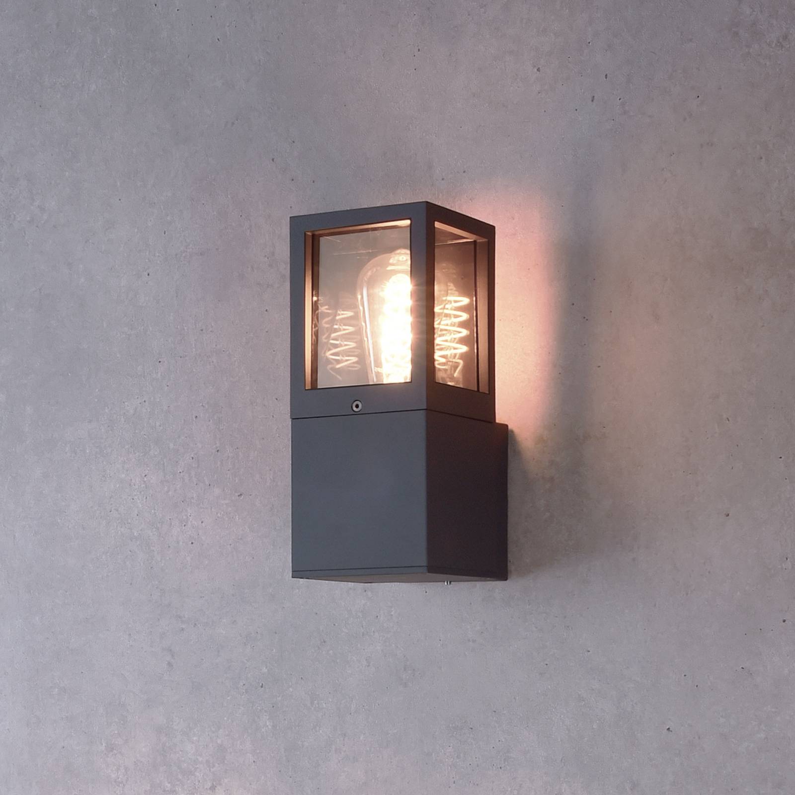 Außenwandleuchte Facado 2 Square, Alu, dunkelgrau, E27 günstig online kaufen