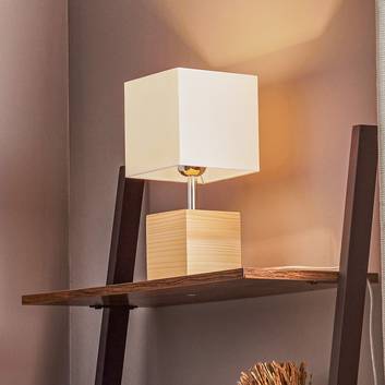 Tafellamp Faxa, kubusvorm, natuur/wit