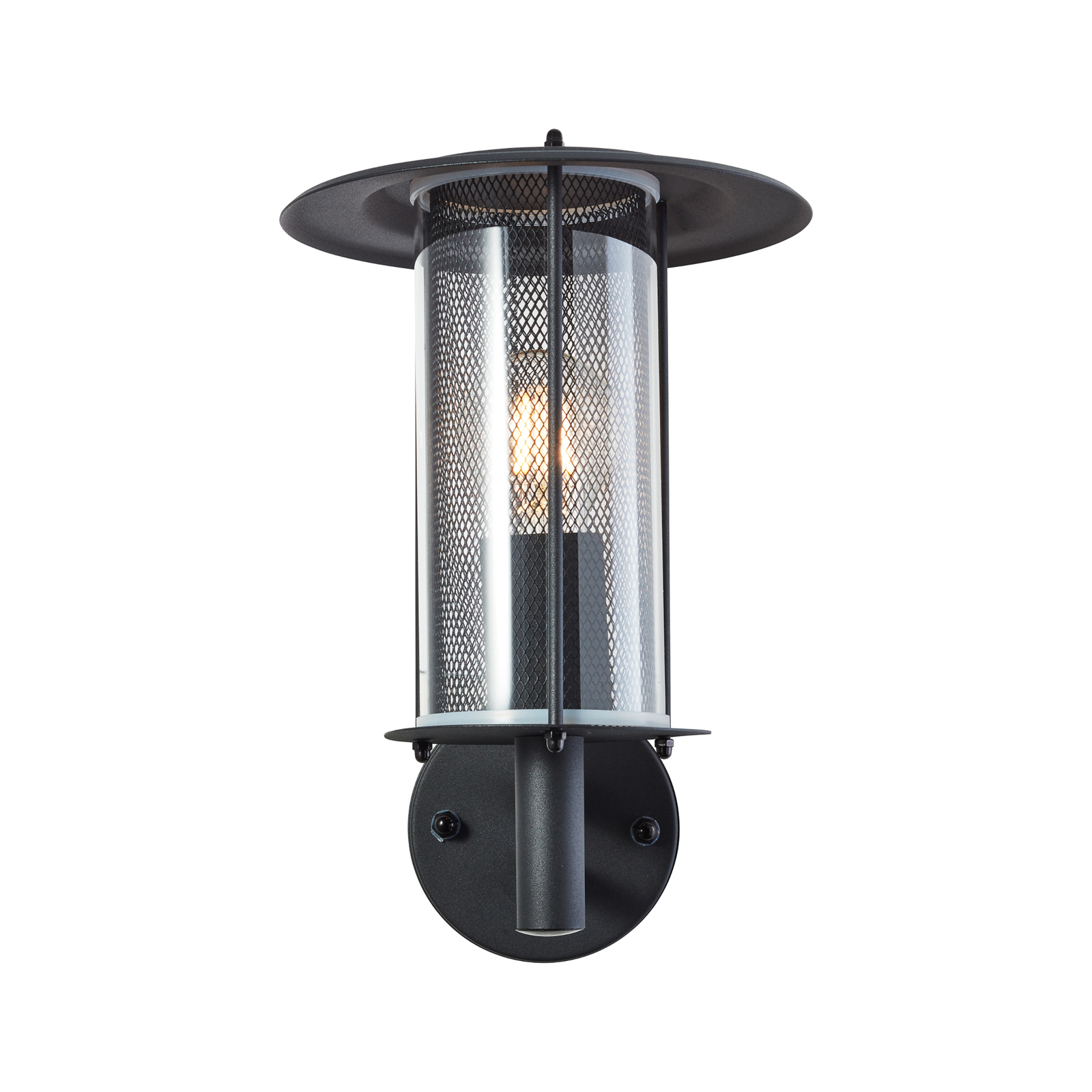 Detroit outdoor wall light, matt black, metal, plastic