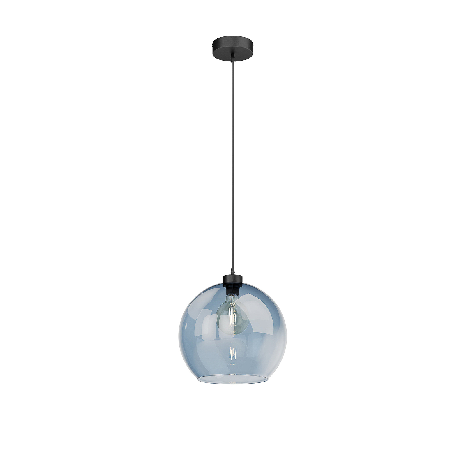 Suspension Cubus, à 1 lampe, bleue