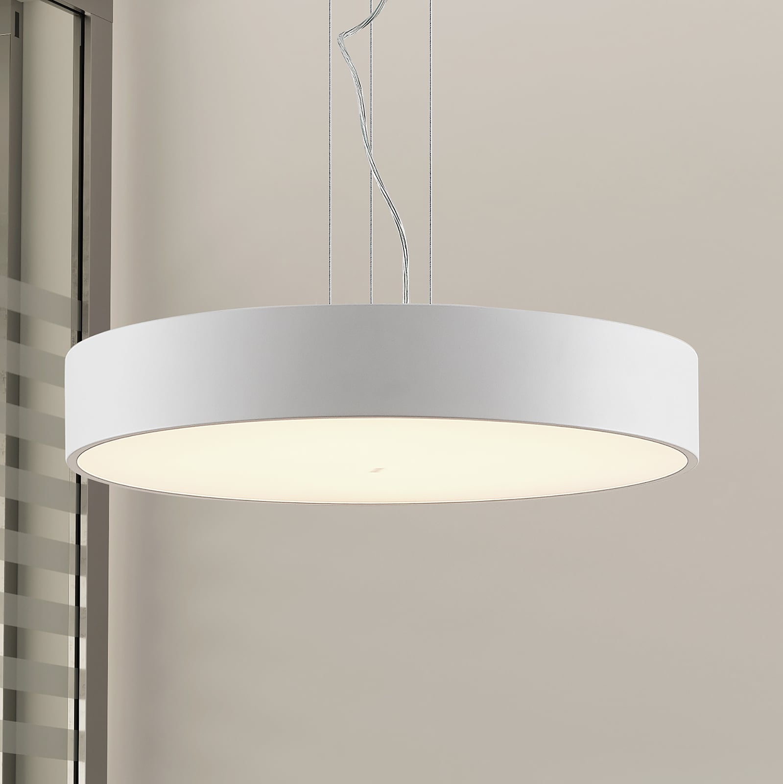 Noabelle LED hanging light, Ø 60 cm, white, metal - Arcchio