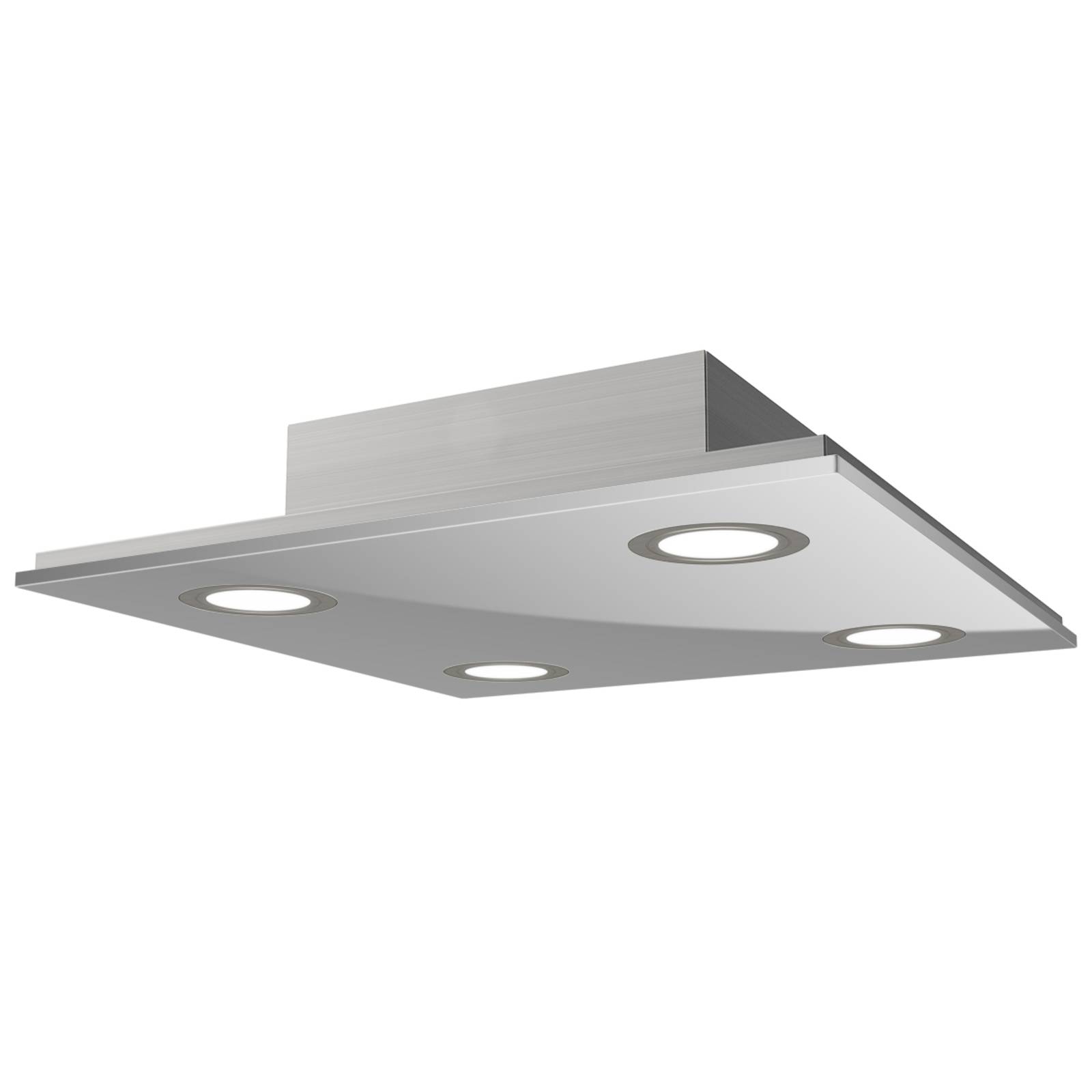 Evotec Kvadratisk LED-taklampe Pano metallic