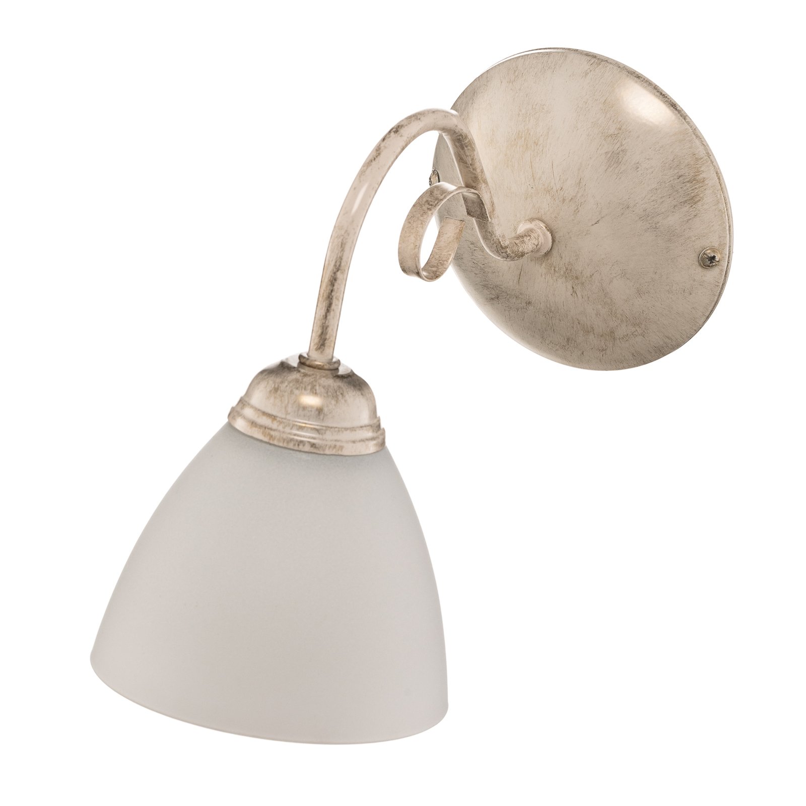 Lampa ścienna Adoro ze szklanym kloszem, biała
