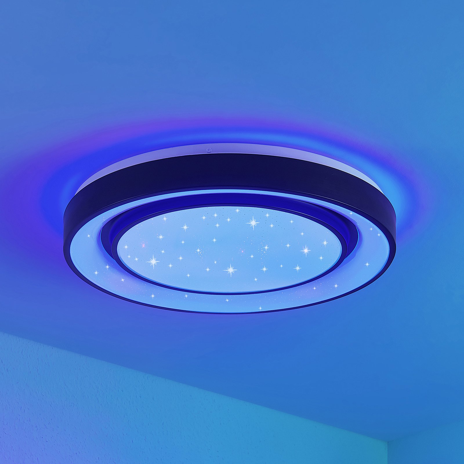 Lindby Gamino LED ceiling light, RGBW, smart 48 cm