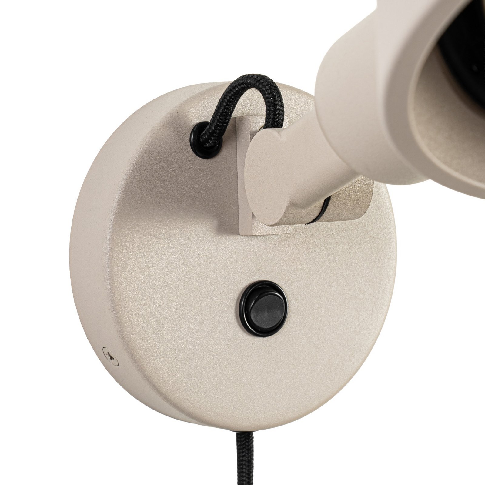 Lucande applique Silka, 14 cm, beige, flessibile, spina