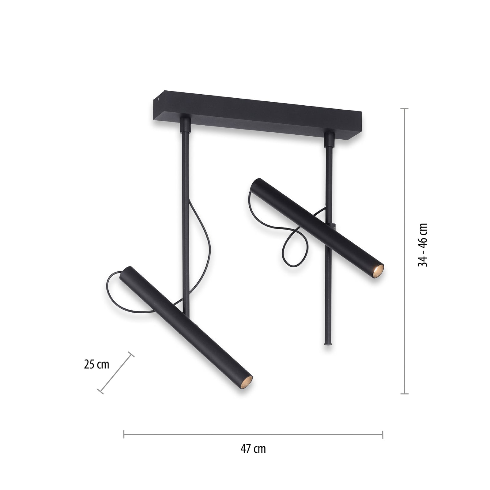 Tutua LED-Deckenleuchte, 2-flammig, schwarz - PURE Tutua LED-Deckenleuchte, 2-flammig, schwarz - PURE