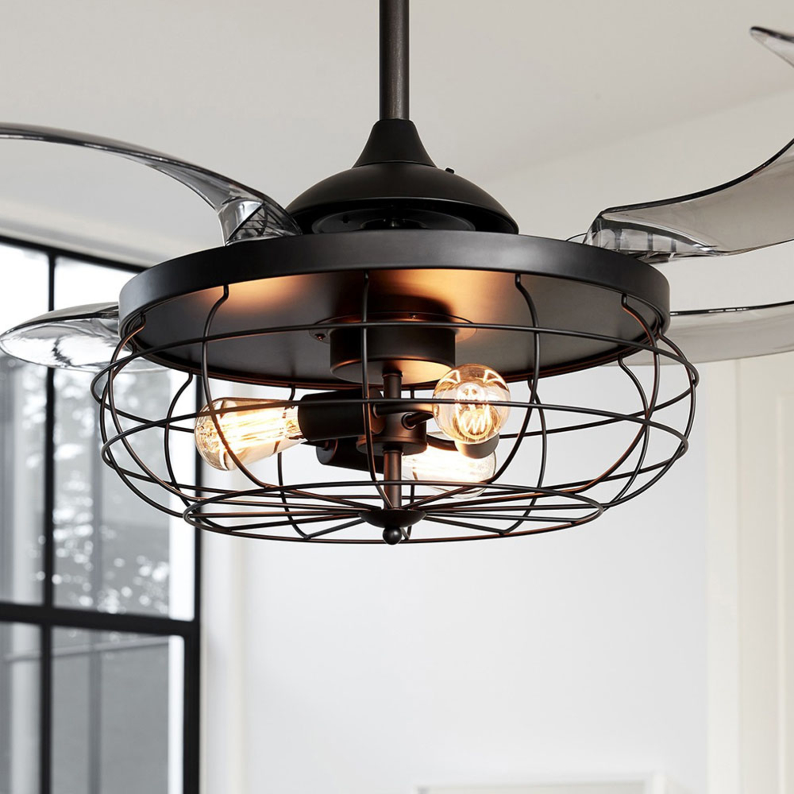 Beacon ceiling fan light Fanaway Industri black quiet