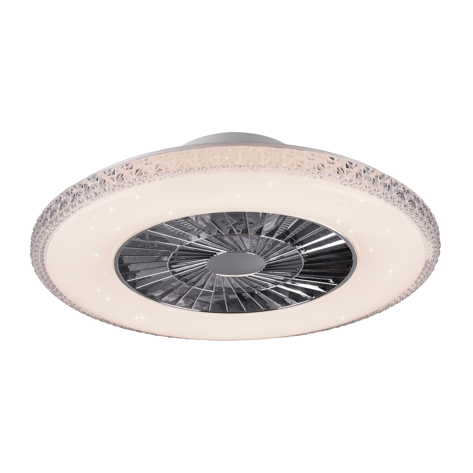 Ventilatore a pale LED Harstad, telaio cristallo