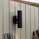 Globen Lighting væglampe Hubble, sort, højde 21 cm IP44