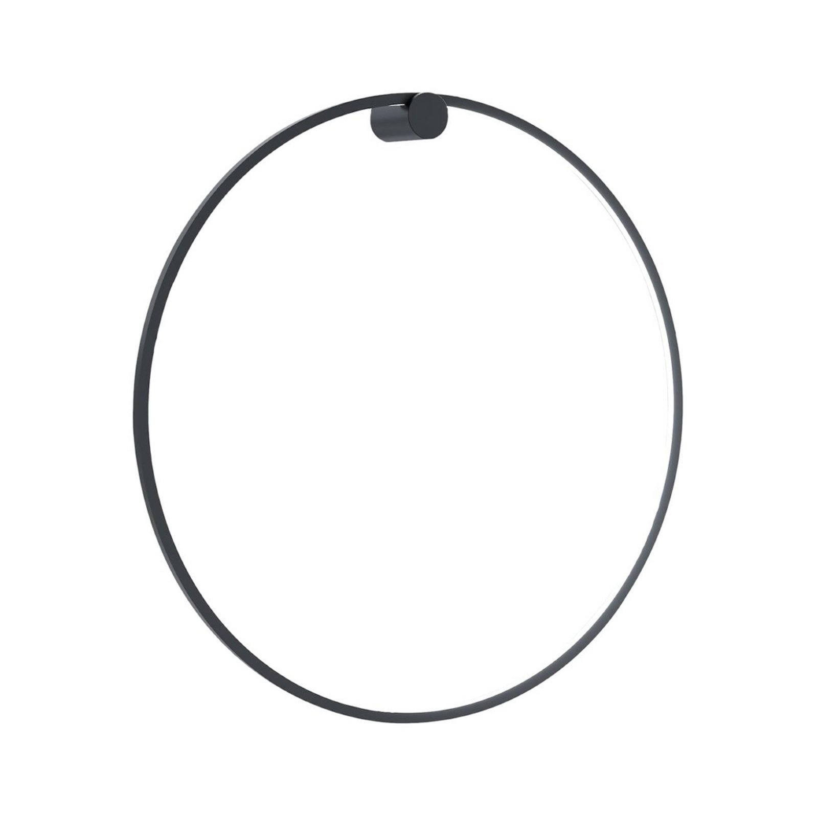 LED-vägglampa Saturno, svart, Ø 80 cm, metall, 4 000 K