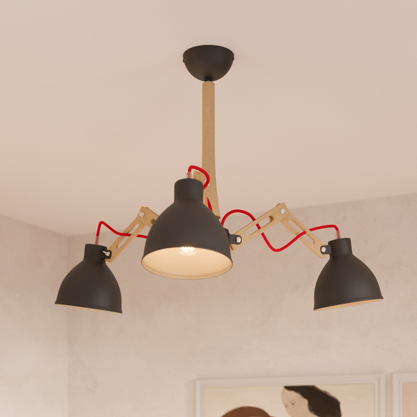 Plafondlamp Skansen 3-lamps instelbaar, zwart