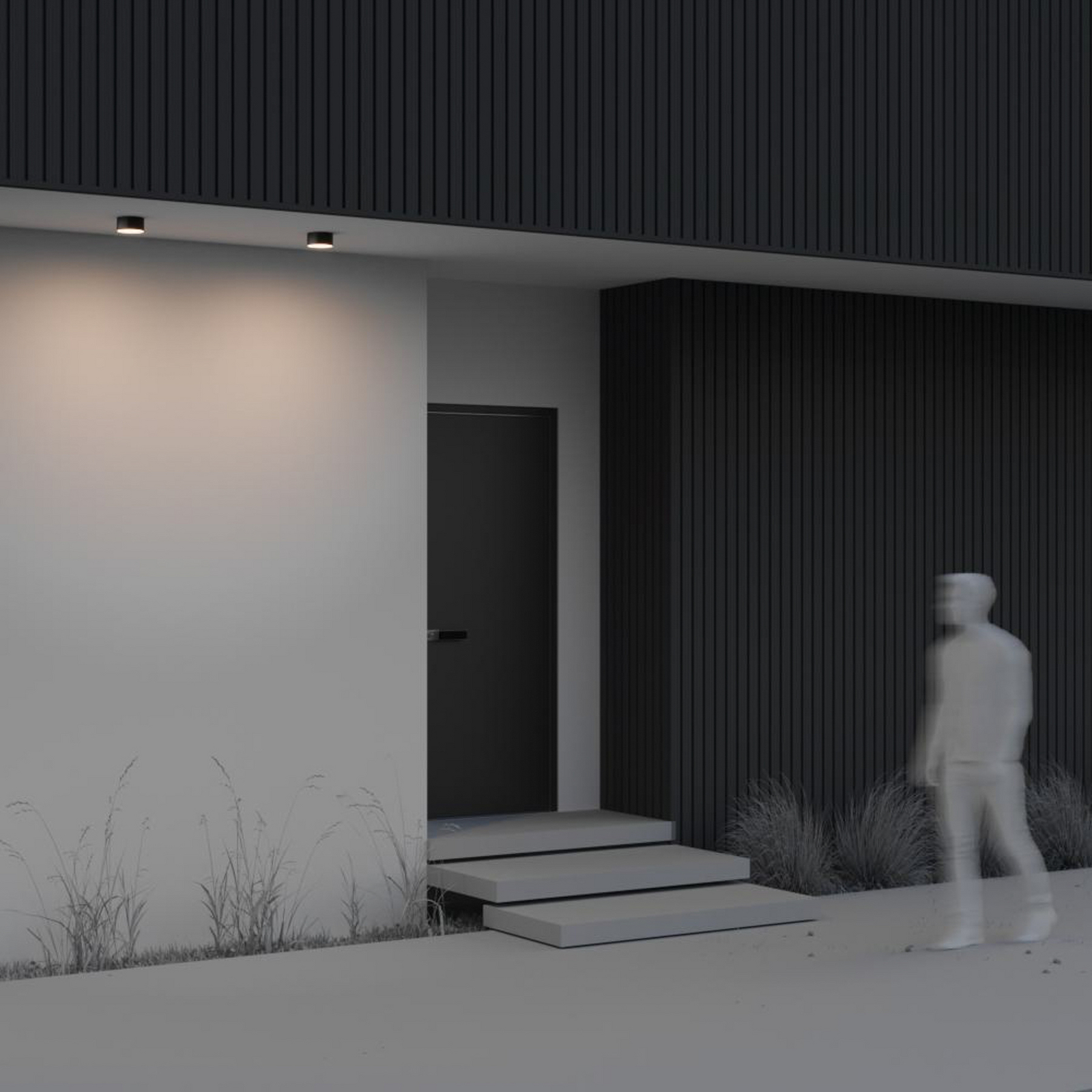 LED-Außendeckenleuchte Zon, schwarz, Ø 12 cm, 3.000 K Metall LED-Außendeckenleuchte Zon, schwarz, Ø 12 cm, 3.000 K Metall