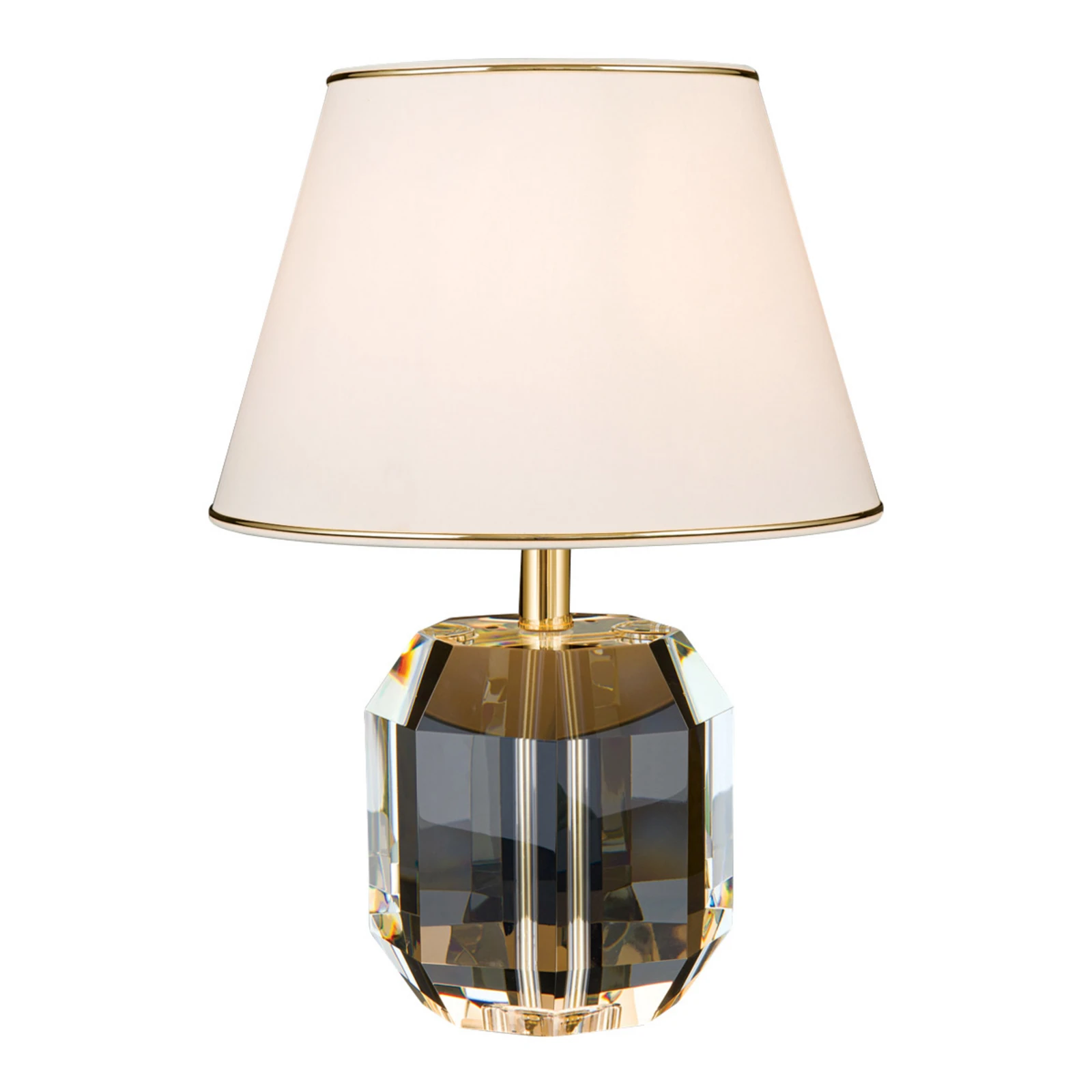 Stolná lampa Alexis s krištáľmi zlatá/krémová